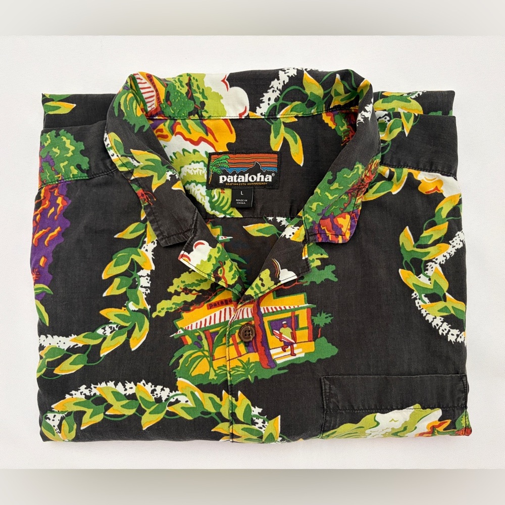 Patagonia Pataloha Shirt Men's Size L Haleiwa 25th Anniversary Hawaiian Surfing